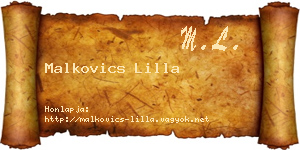 Malkovics Lilla névjegykártya