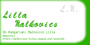 lilla malkovics business card
